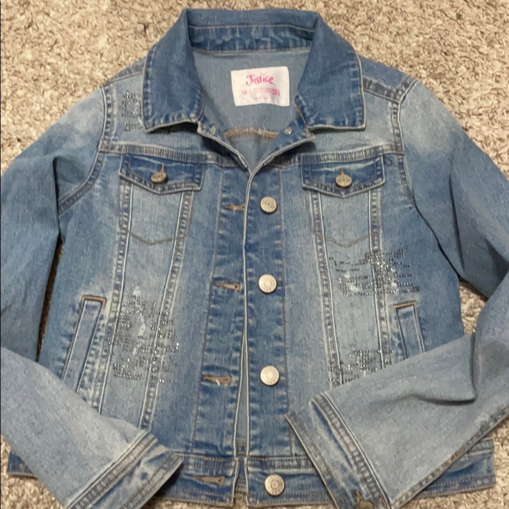 Justice Jean Jacket with Rhinestones size 10